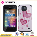 wholesale hybrid cover armor case for ZTE Z812/Z813 with fancy image